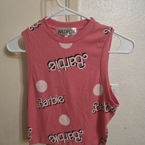 Wildfox Womans Pink Polka Dot Barbie Tank